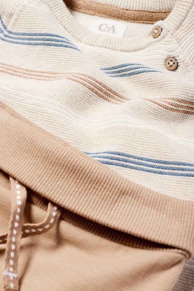 Baby Jungen - Baby-Outfit - 2 teilig - hellbeige