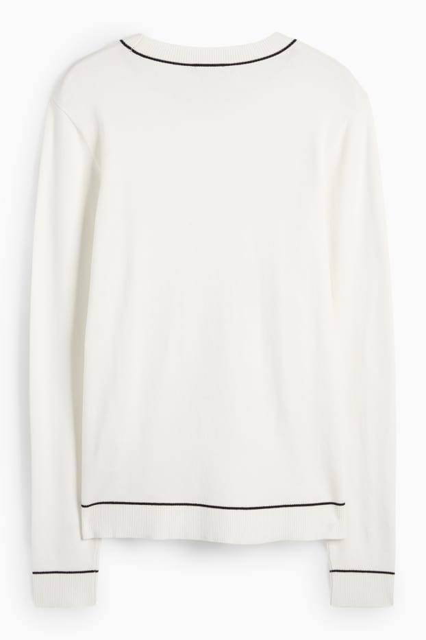 Women - Fine knit jumper - white