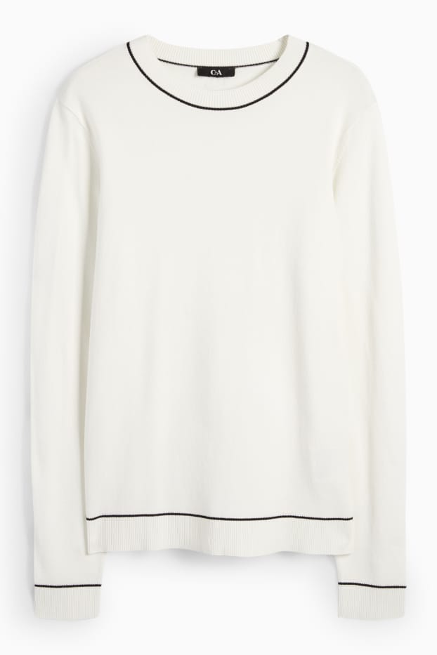 Women - Fine knit jumper - white