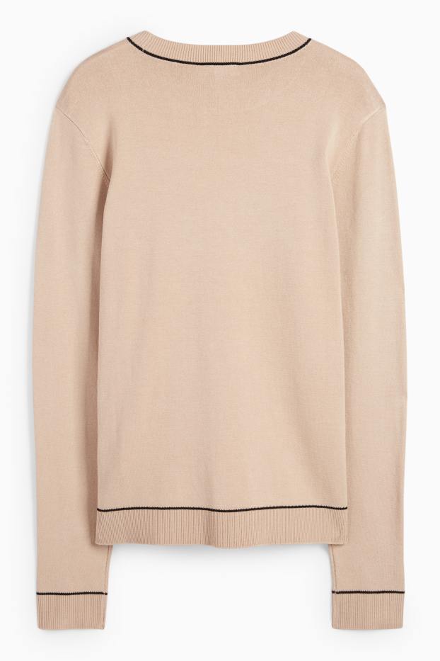 Damen - Feinstrick-Pullover - beige
