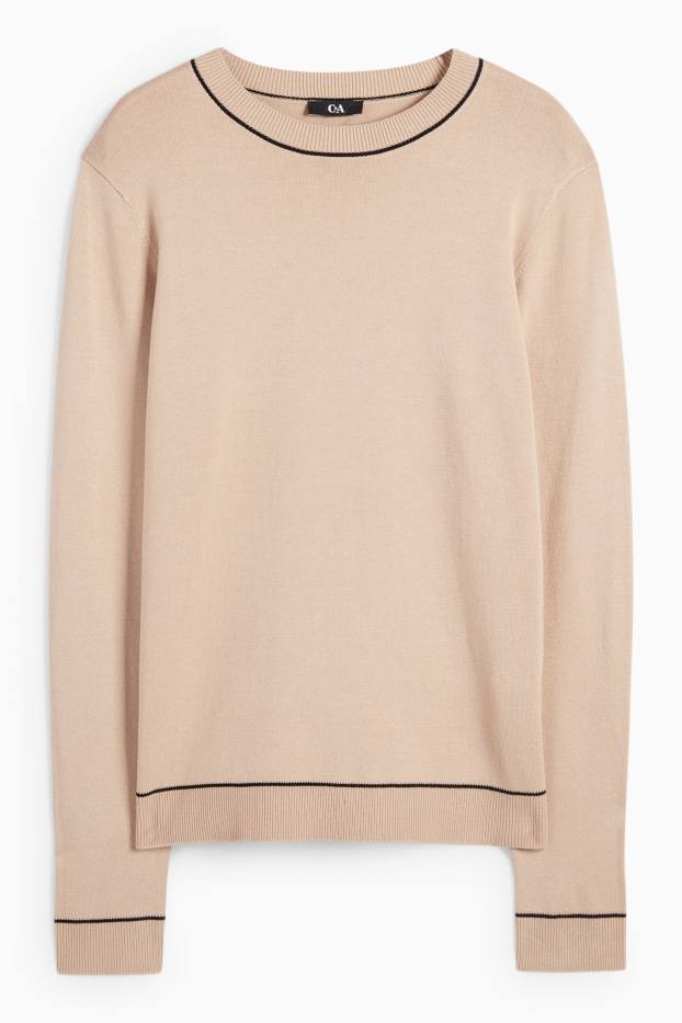 Damen - Feinstrick-Pullover - beige