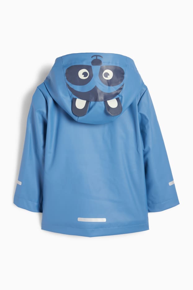 Kinderen: jongens - Wasbeer - jas met capuchon - waterdicht - blauw