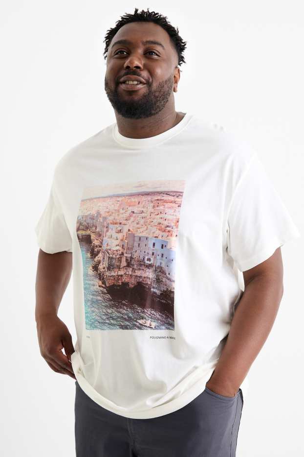 Herren - T-Shirt - Relaxed Fit - weiß