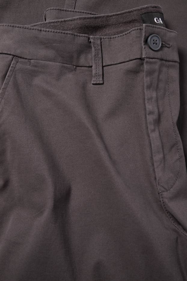 Pánské - Kalhoty chino - regular fit - tmavošedá