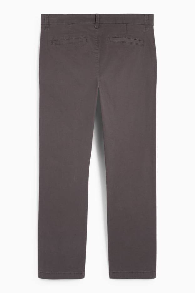 Pánské - Kalhoty chino - regular fit - tmavošedá
