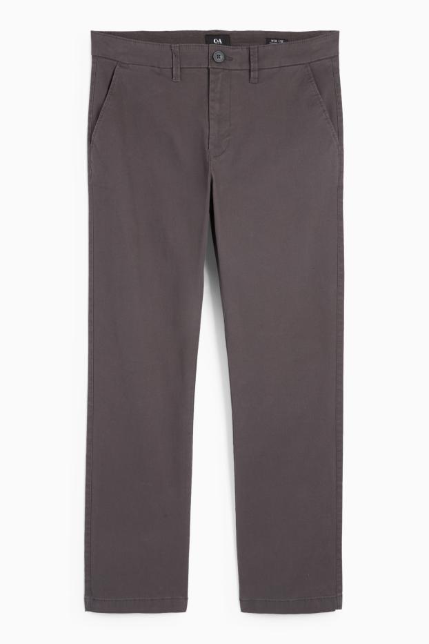 Pánské - Kalhoty chino - regular fit - tmavošedá