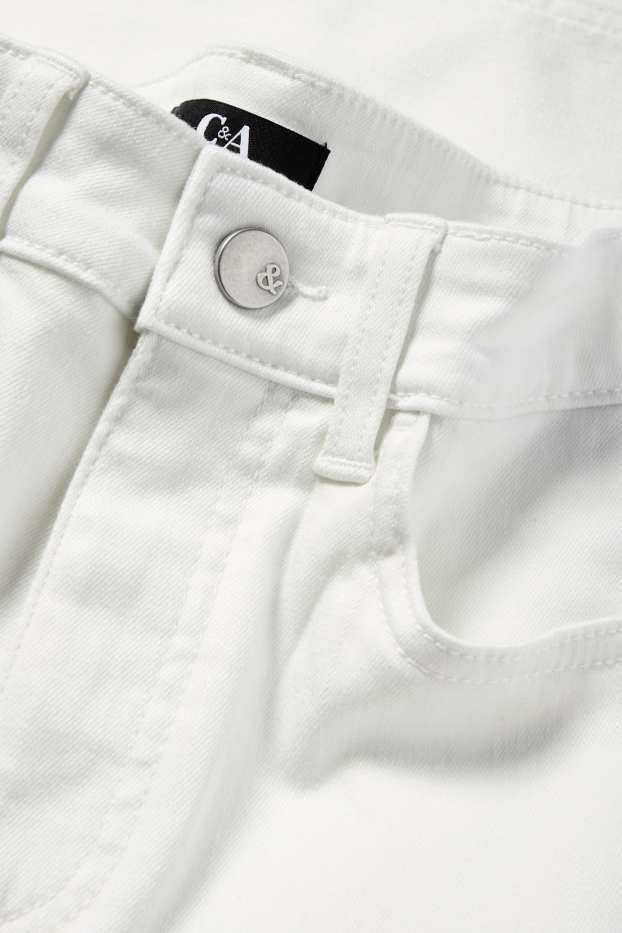 Women - Cloth trousers - high waist - slim fit - white