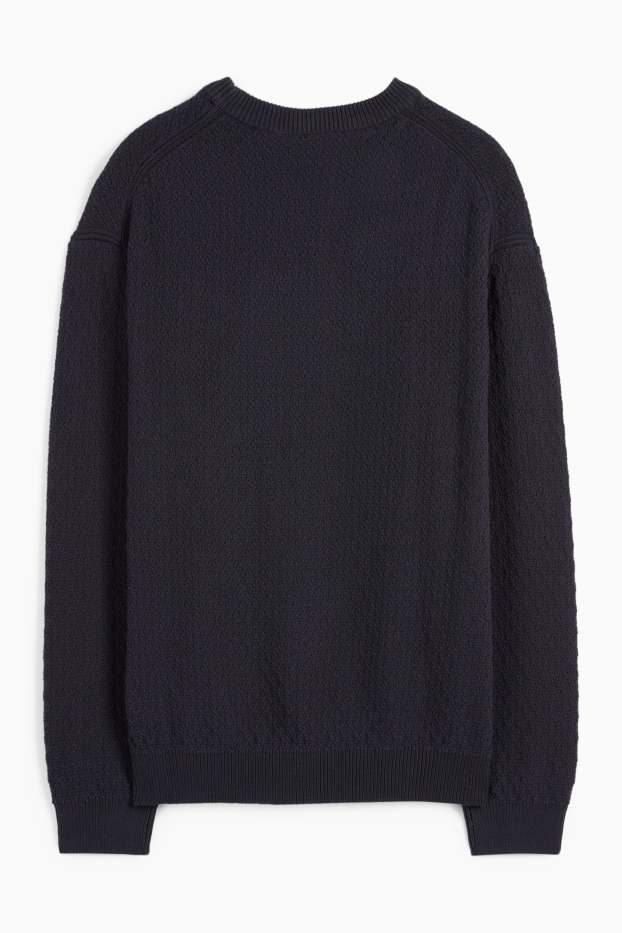 Herren - Pullover - strukturiert - dunkelblau