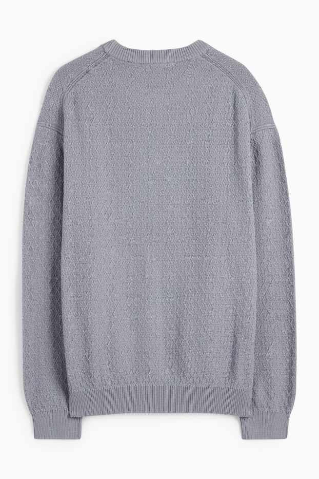 Herren - Pullover - strukturiert - grau