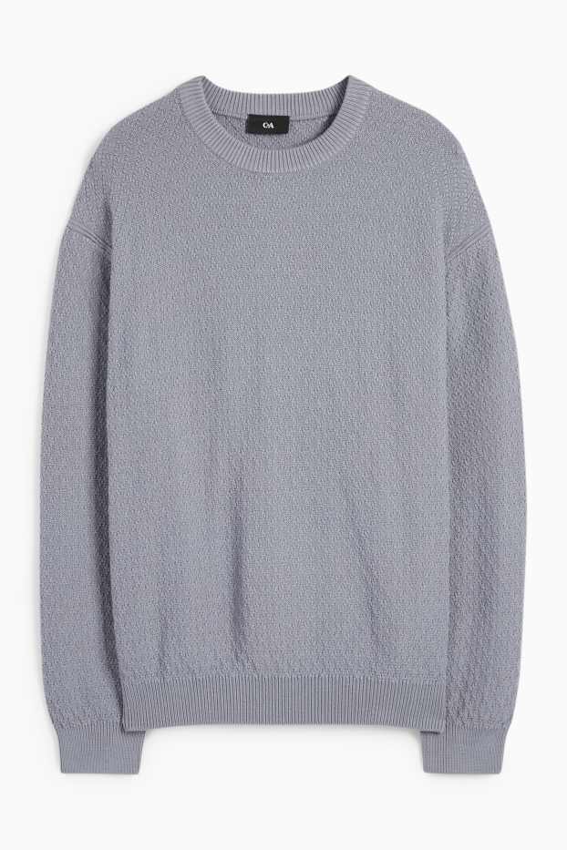 Herren - Pullover - strukturiert - grau