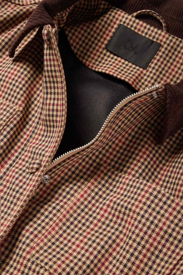 Femmes - Veste - à carreaux - beige