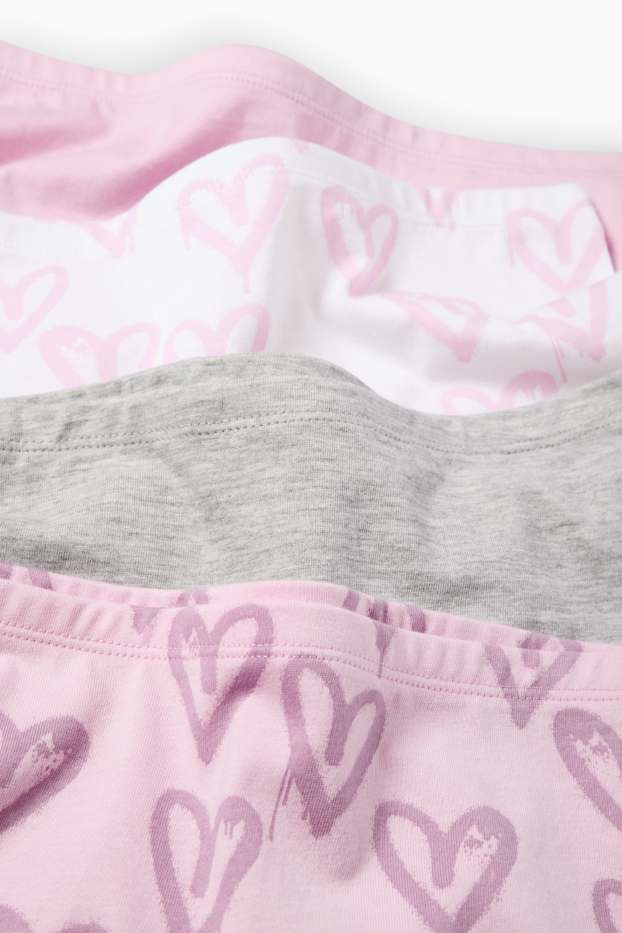 Children Girls - Multipack of 6 - heart - shorts - rose