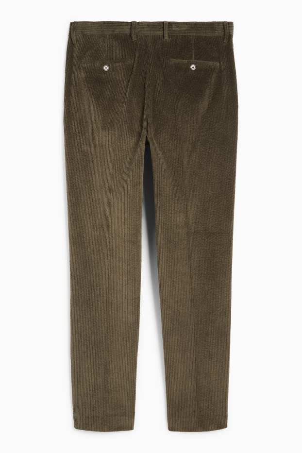 Men - Corduroy mix & match trousers - regular fit - stretch - dark green