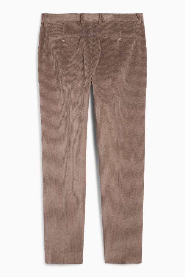 Men - Corduroy mix & match trousers - regular fit - stretch - brown