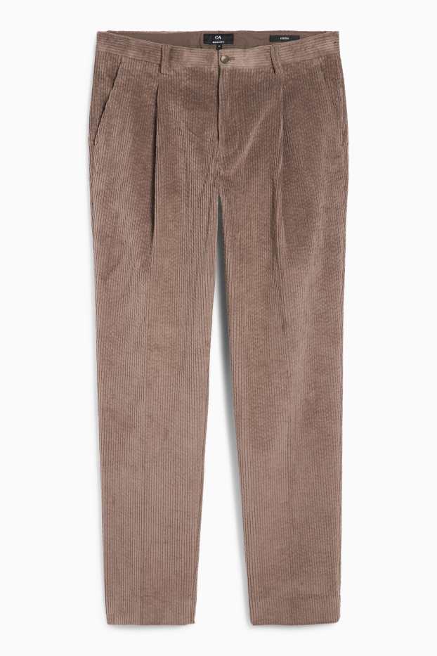 Men - Corduroy mix & match trousers - regular fit - stretch - brown