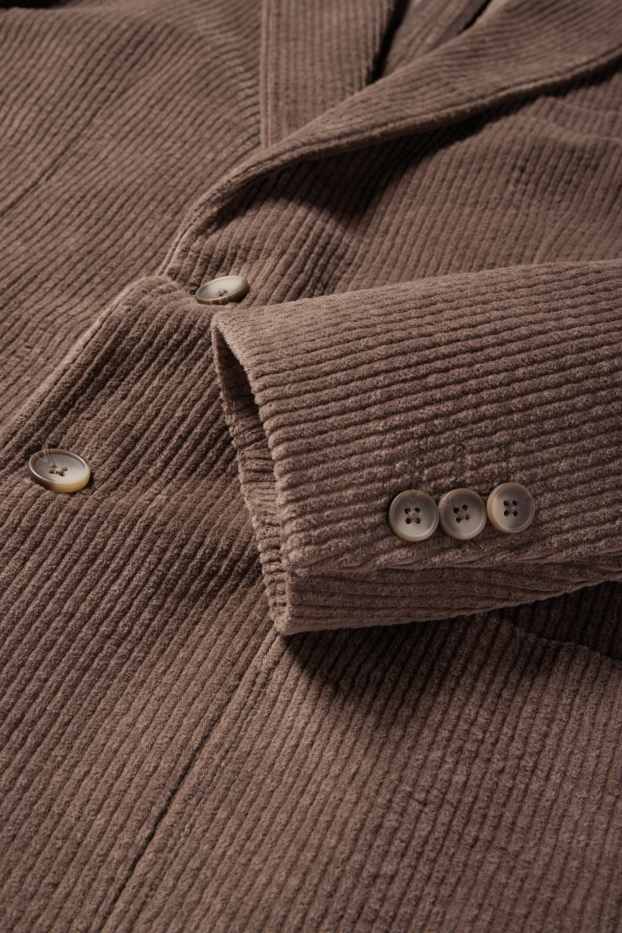 Uomo - Blazer coordinabile in velluto - regular fit - stretch - marrone