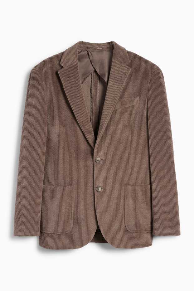 Uomo - Blazer coordinabile in velluto - regular fit - stretch - marrone