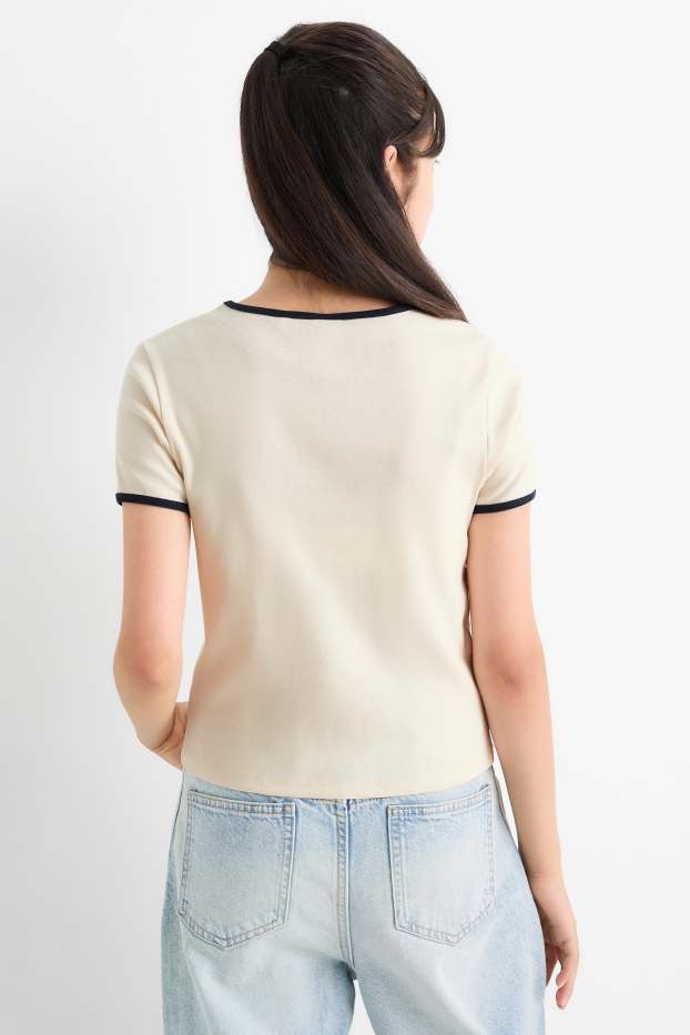 Enfants filles - Harry Potter - T-shirt - finition côtelée - blanc crème