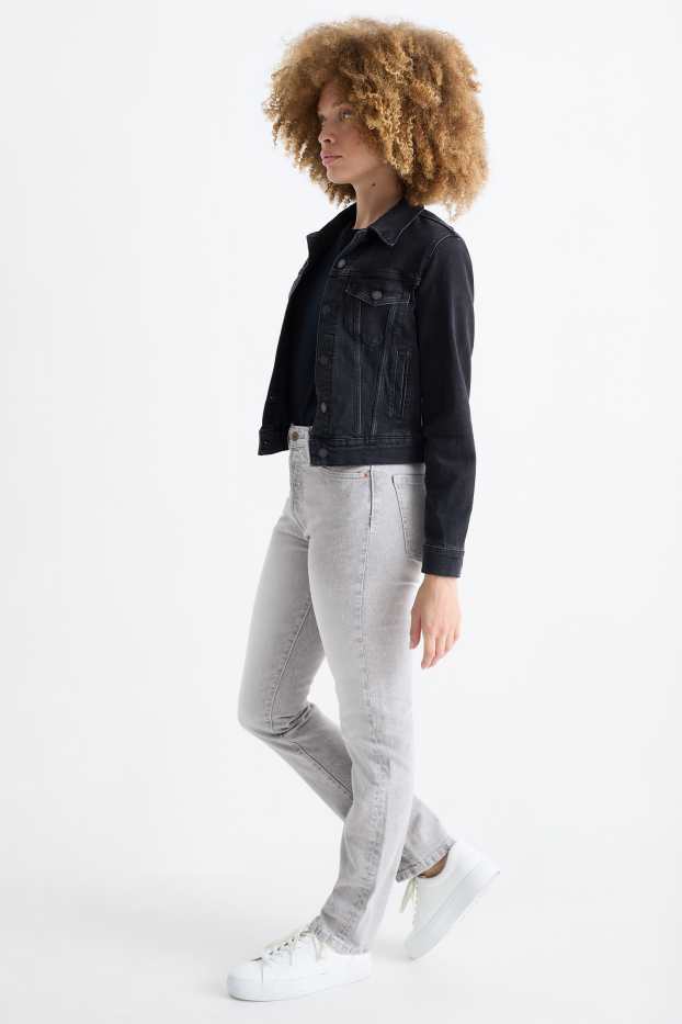 Mujer - Vintage straight jeans - mid waist - LYCRA® - vaqueros - gris claro