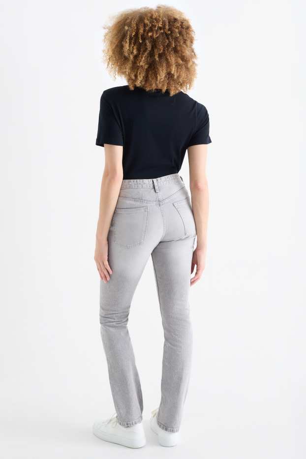 Mujer - Vintage straight jeans - mid waist - LYCRA® - vaqueros - gris claro