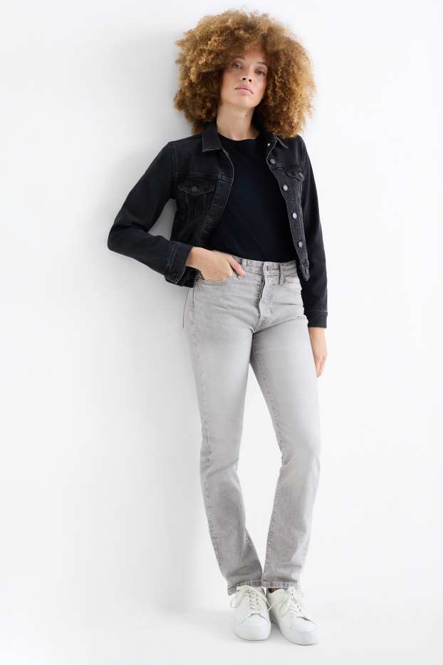Mujer - Vintage straight jeans - mid waist - LYCRA® - vaqueros - gris claro