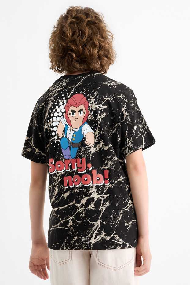 Kinder Buben - Multipack 2er - Brawl Stars - Kurzarmshirt - schwarz / weiß