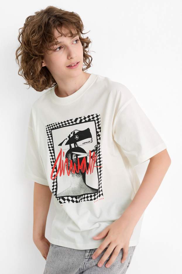 Niños: niños - Camiseta de manga corta - blanco roto