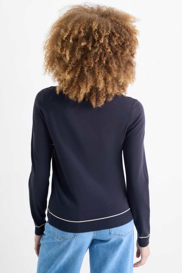 Damen - Feinstrick-Pullover - dunkelblau