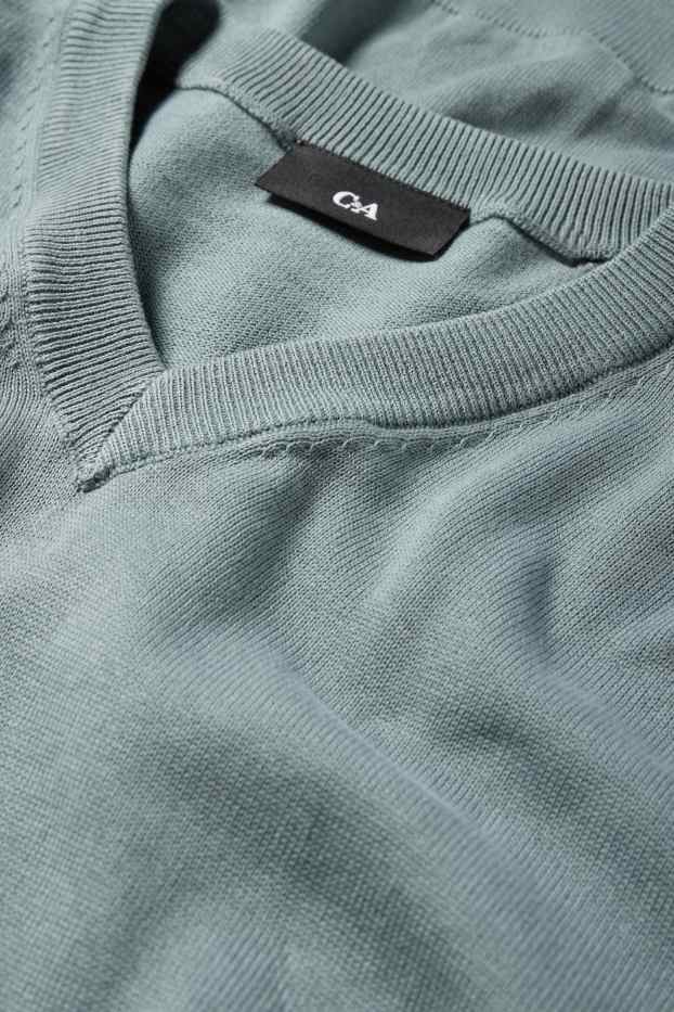 Hommes - Pull en maille fine - gris clair