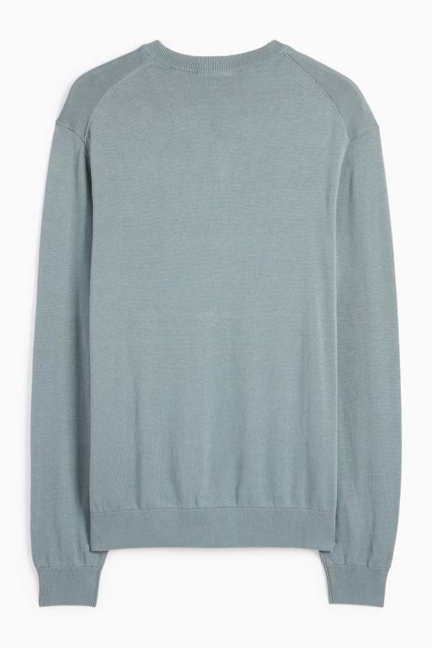 Hommes - Pull en maille fine - gris clair