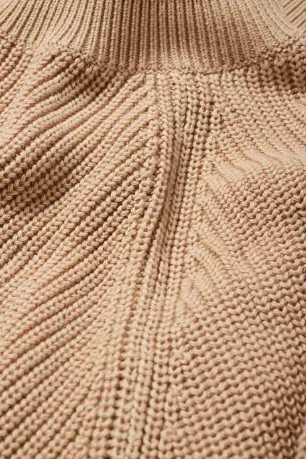 Dames - Trui - geribd - beige
