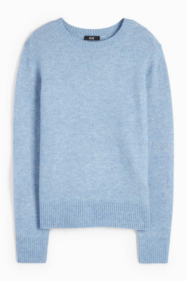 Damen - Feinstrick-Pullover - hellblau
