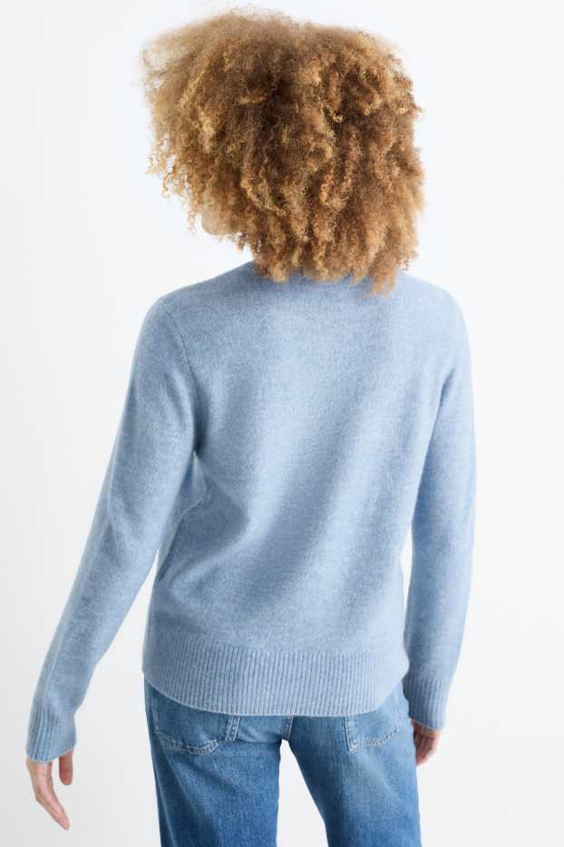 Damen - Feinstrick-Pullover - hellblau