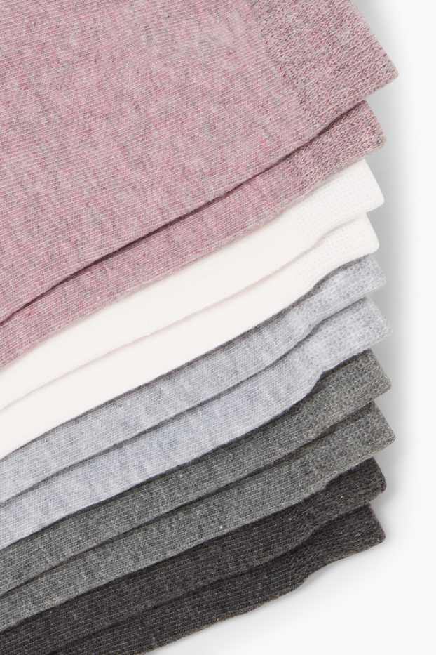 Damen - Multipack 10er - Socken - grau / rosa
