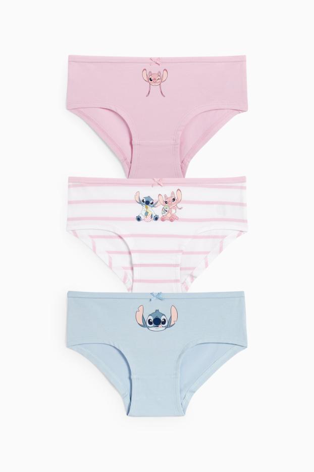 Kinder Mädchen - Multipack 3er - Lilo & Stitch - Slip - rosa / blau