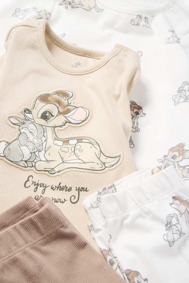 Bébés filles - Lot de 2 - Bambi - pyjama bébé - 4 pièces - beige clair