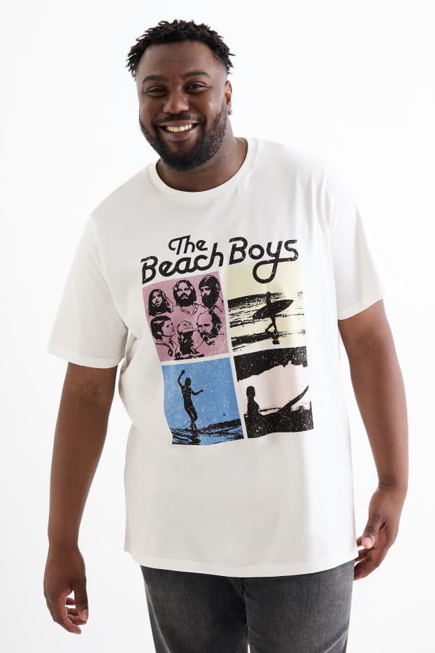 Heren - T-shirt - regular fit - Beach Boys - crème wit