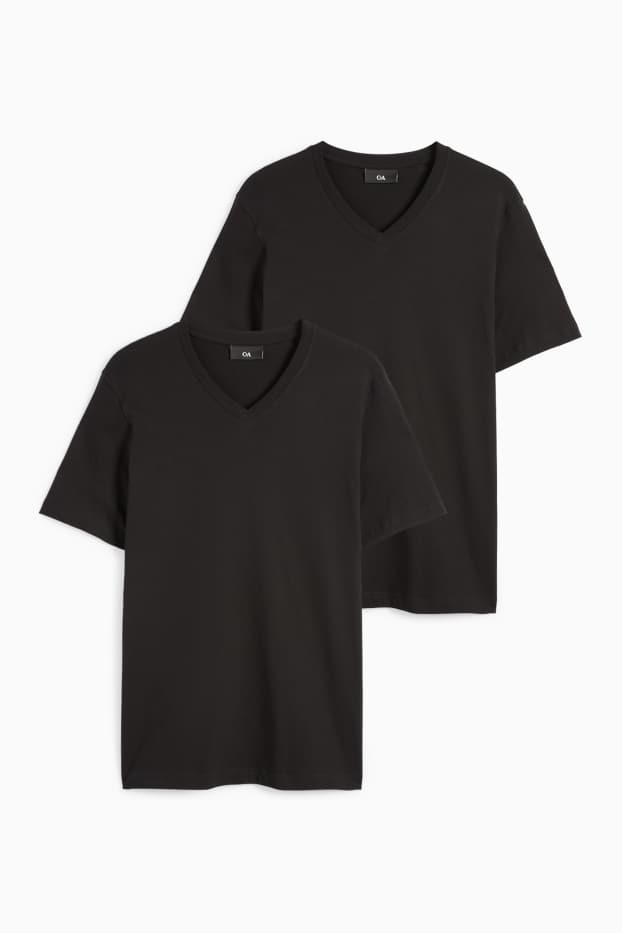 Herren - Multipack 2er - T-Shirt - Regular Fit - schwarz