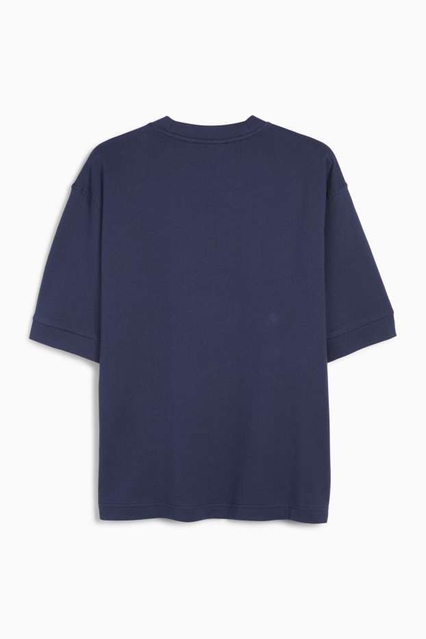 Pánské - Tričko - relaxed fit - tmavomodrá
