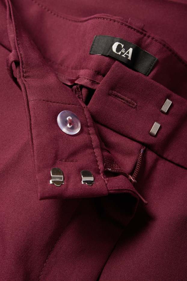 Dona - Pantalons formals - mid waist - slim fit - bordeus