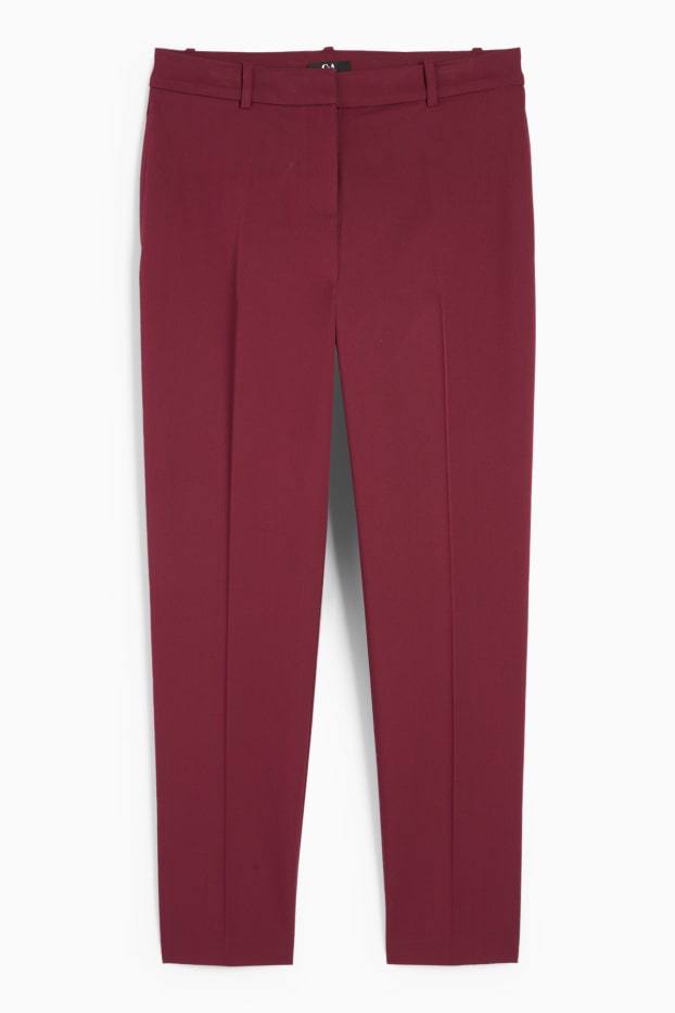 Dona - Pantalons formals - mid waist - slim fit - bordeus