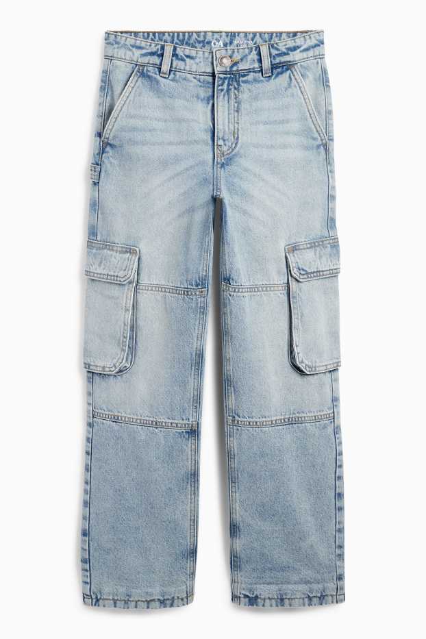 Kinderen: jongens - Cargojeans - thermojeans - jeanslichtblauw