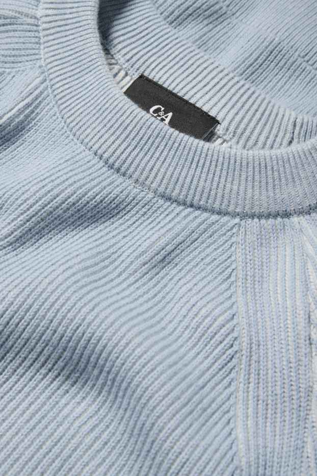 Men - Jumper - ribbed - light blue