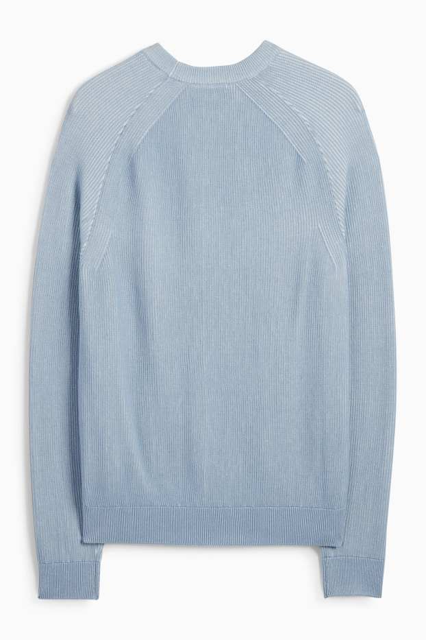 Men - Jumper - ribbed - light blue