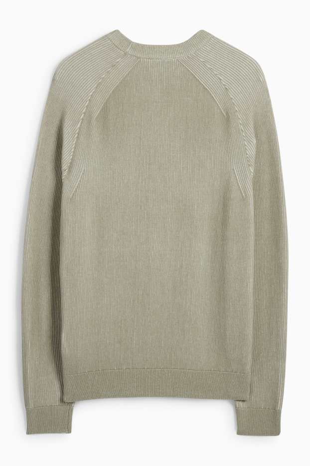 Men - Jumper - ribbed - light green