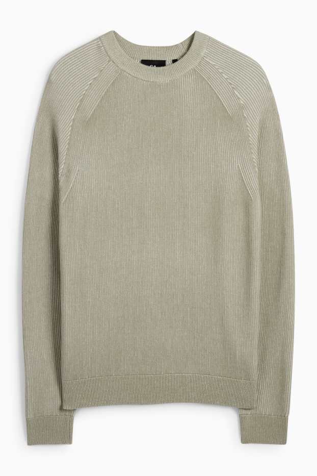 Men - Jumper - ribbed - light green