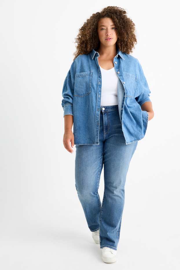 Dames - Bootcut jeans - mid waist - jeansblauw