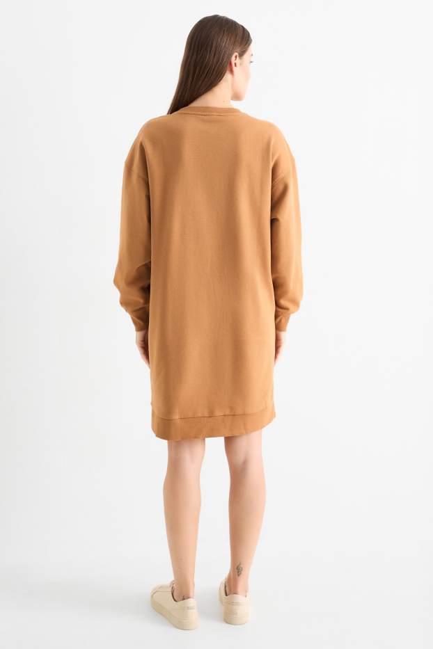 Women - Sweatshirt dress - brown