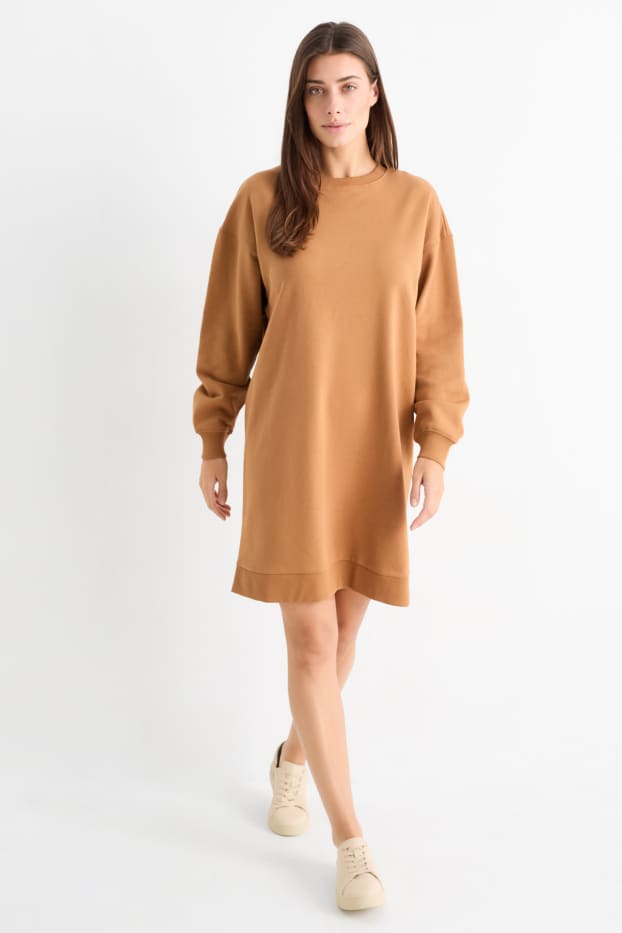 Women - Sweatshirt dress - brown