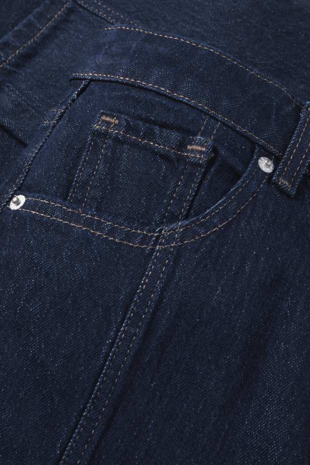 Femei - Mom jeans - talie înaltă - LYCRA® - denim-albastru închis